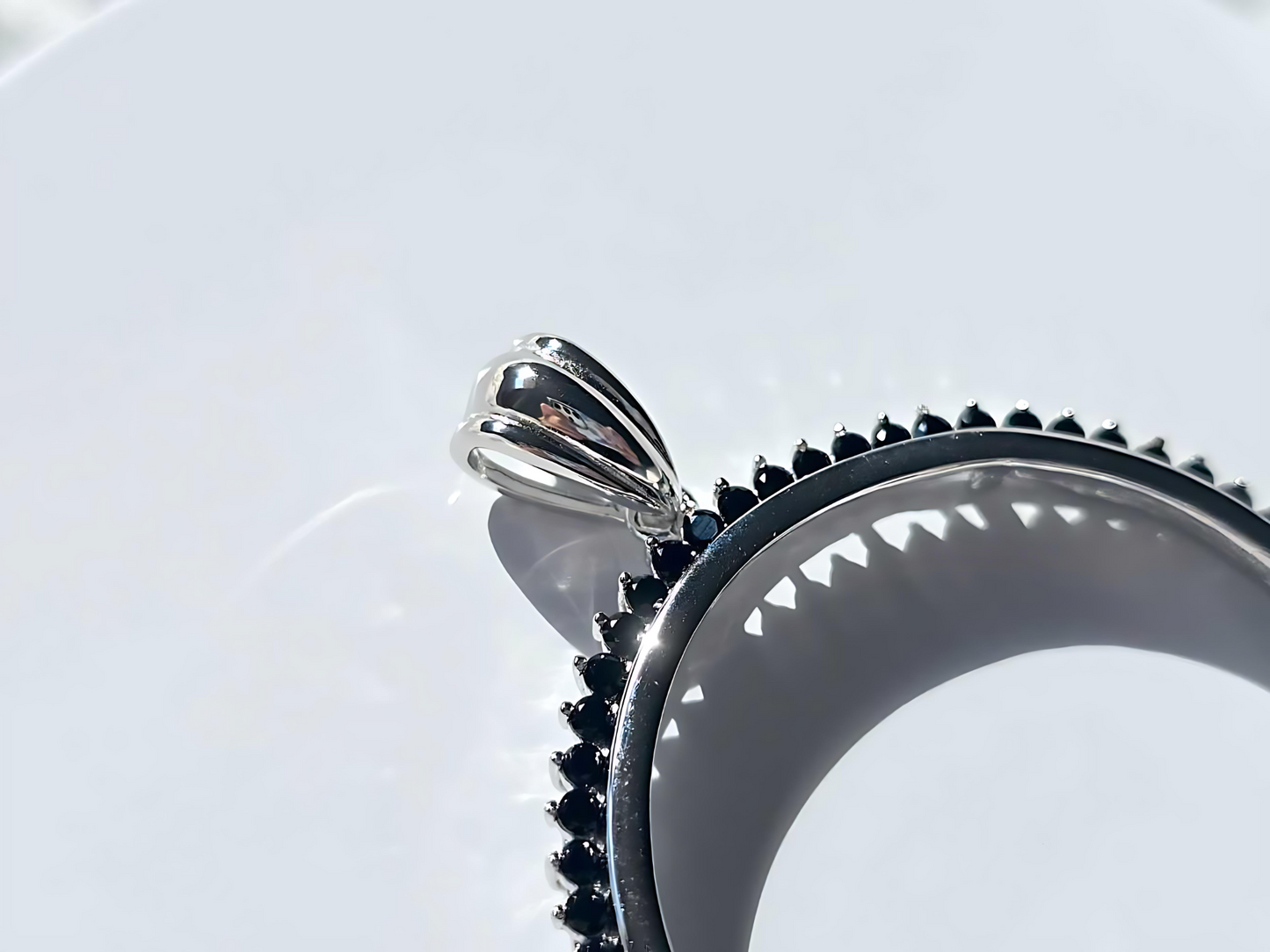 925 Sterling Silver Prong Back Cubic Zirconia CZ Halo Bezel for 38mm 1 Dollar Coins