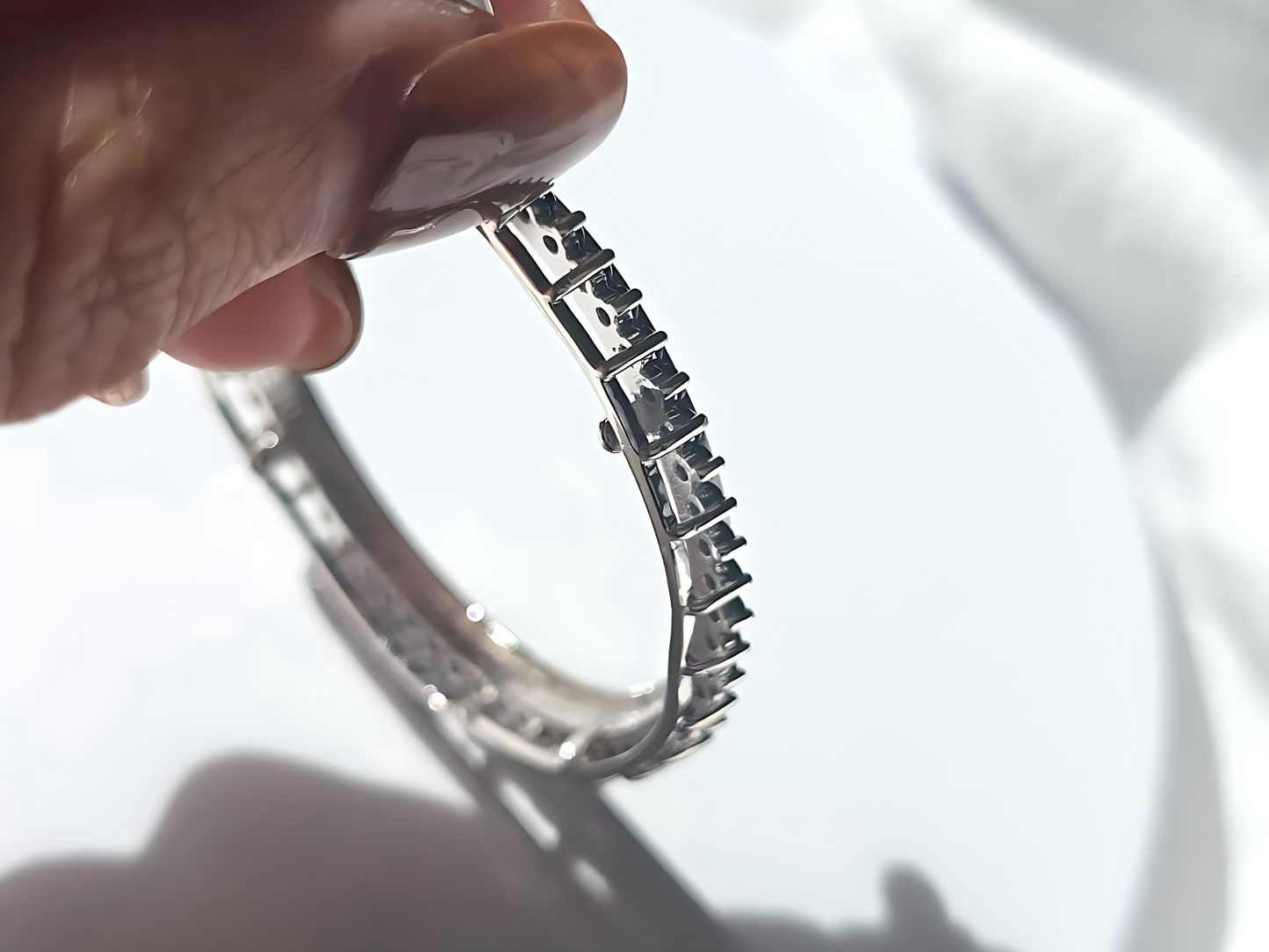 925 Sterling Silver Prong Back Cubic Zirconia CZ Halo Bezel for 38mm 1 Dollar Coins