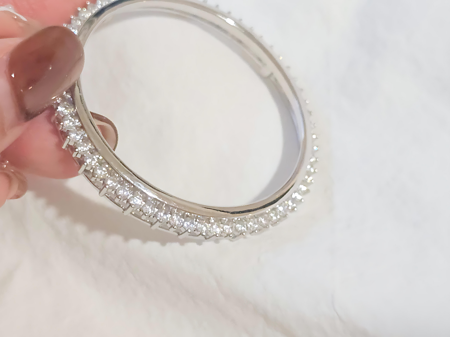 925 Sterling Silver Prong Back Cubic Zirconia CZ Halo Bezel for 41mm 1 oz Coins