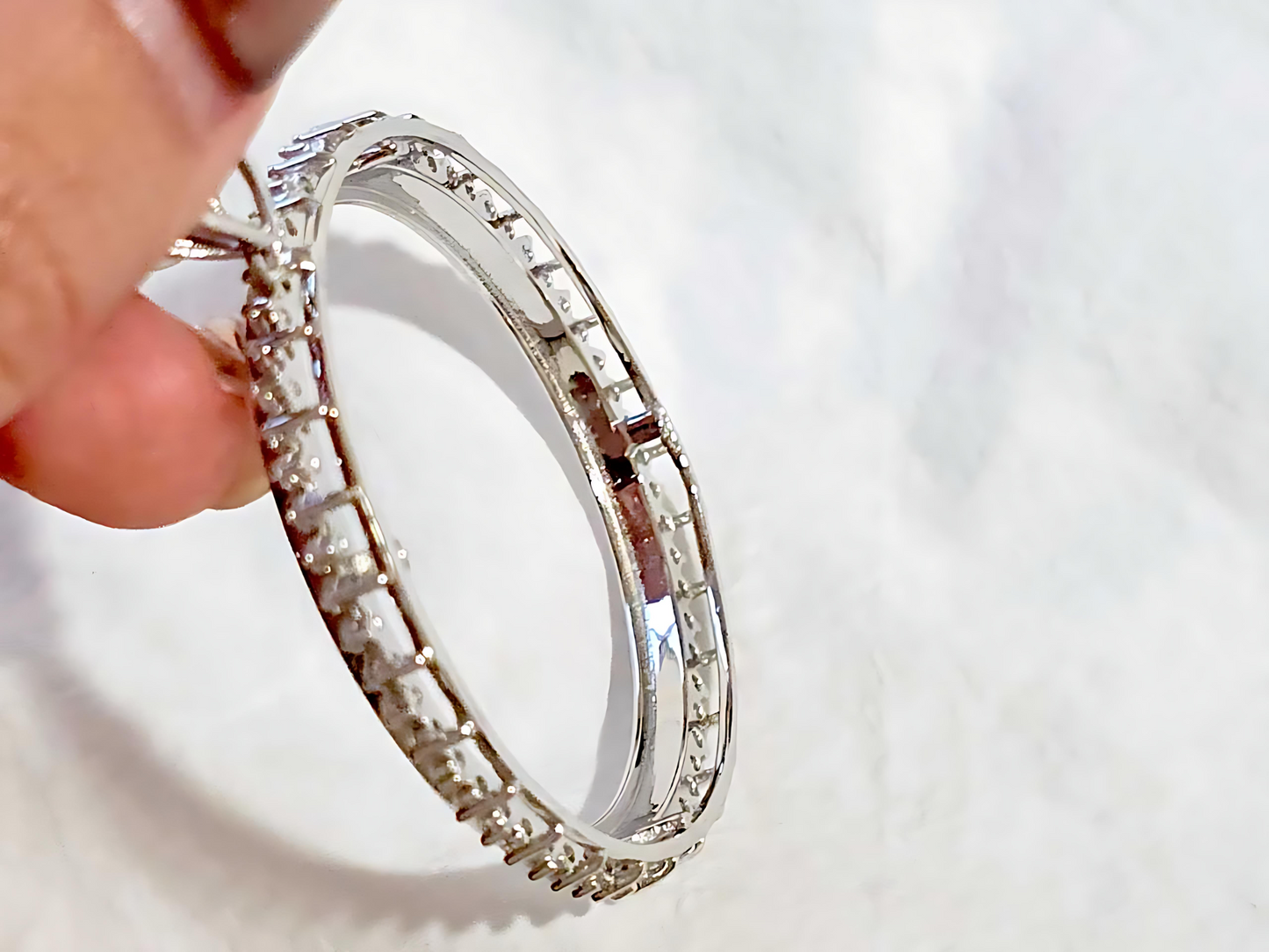 925 Sterling Silver Prong Back Cubic Zirconia CZ Halo Bezel for 41mm 1 oz Coins