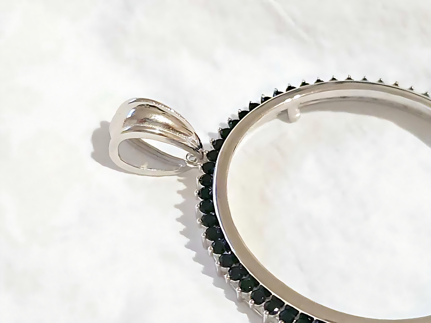 925 Sterling Silver Prong Back Cubic Zirconia CZ Halo Bezel for 41mm 1 oz Coins