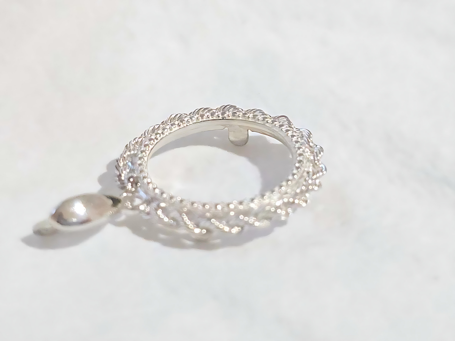 925 Sterling Silver Prong Back Illusion Rope Bezel for 18mm Dime 10 Cent Coins