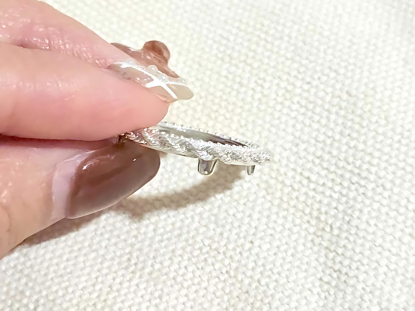 925 Sterling Silver Prong Back Illusion Rope Bezel for 19mm Penny 1 Cent Coins