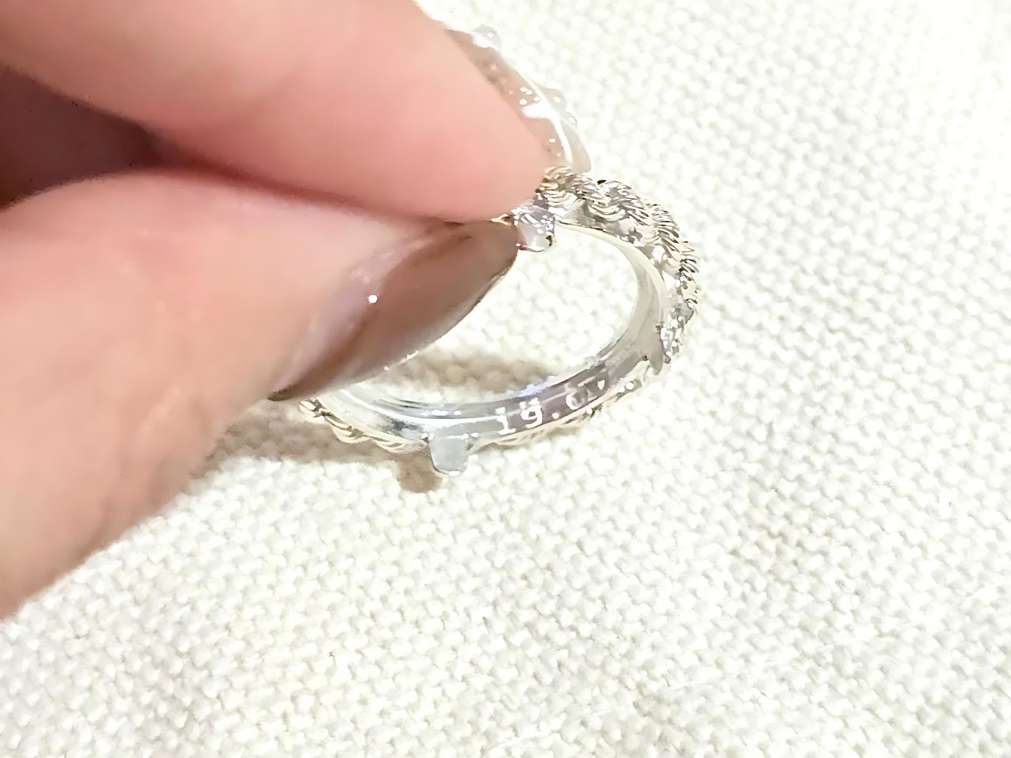 925 Sterling Silver Prong Back Illusion Rope Bezel for 19mm Penny 1 Cent Coins