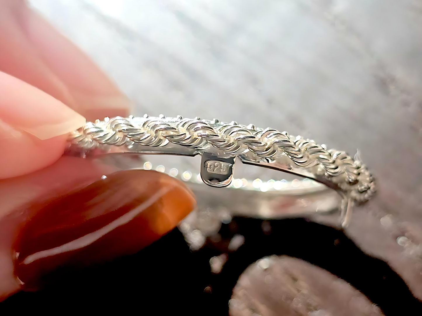 925 Sterling Silver Prong Back Illusion Rope Bezel for 22mm Nickel 5 Cent Coins