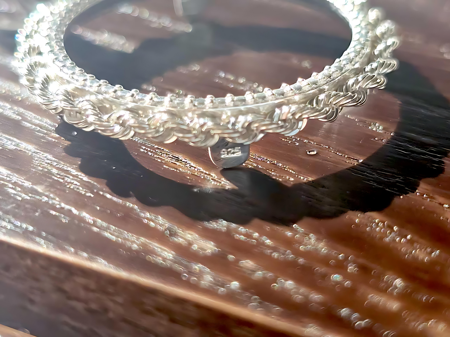 925 Sterling Silver Prong Back Illusion Rope Bezel for 24mm Quarter 25 Cent Coins