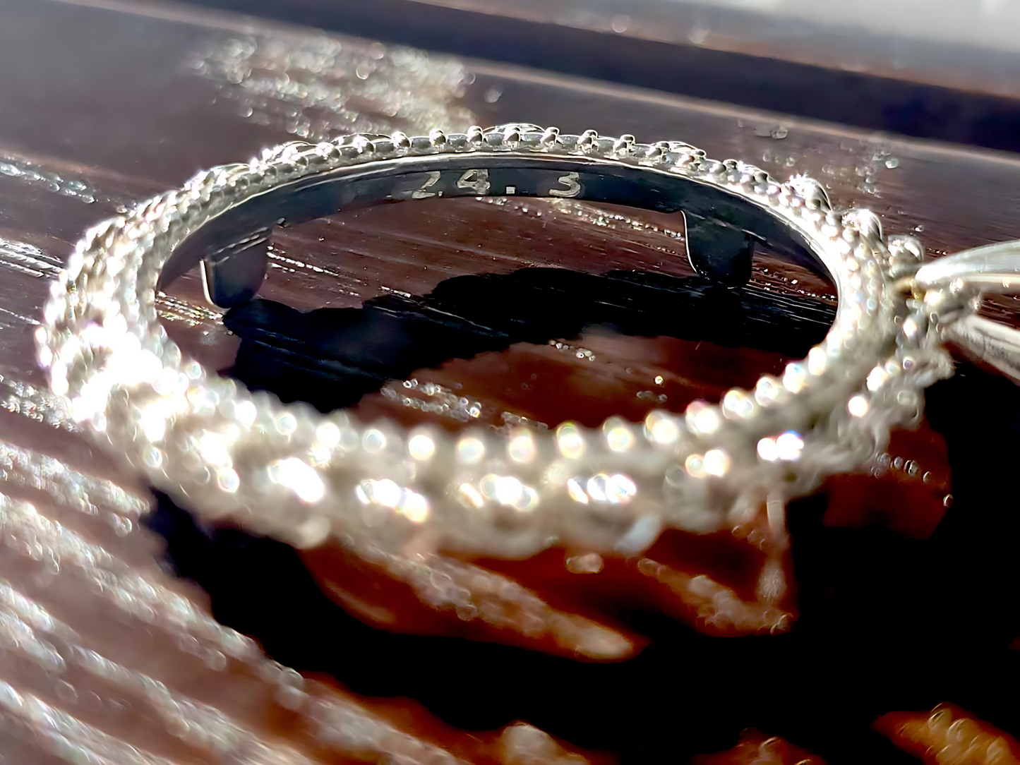 925 Sterling Silver Prong Back Illusion Rope Bezel for 24mm Quarter 25 Cent Coins