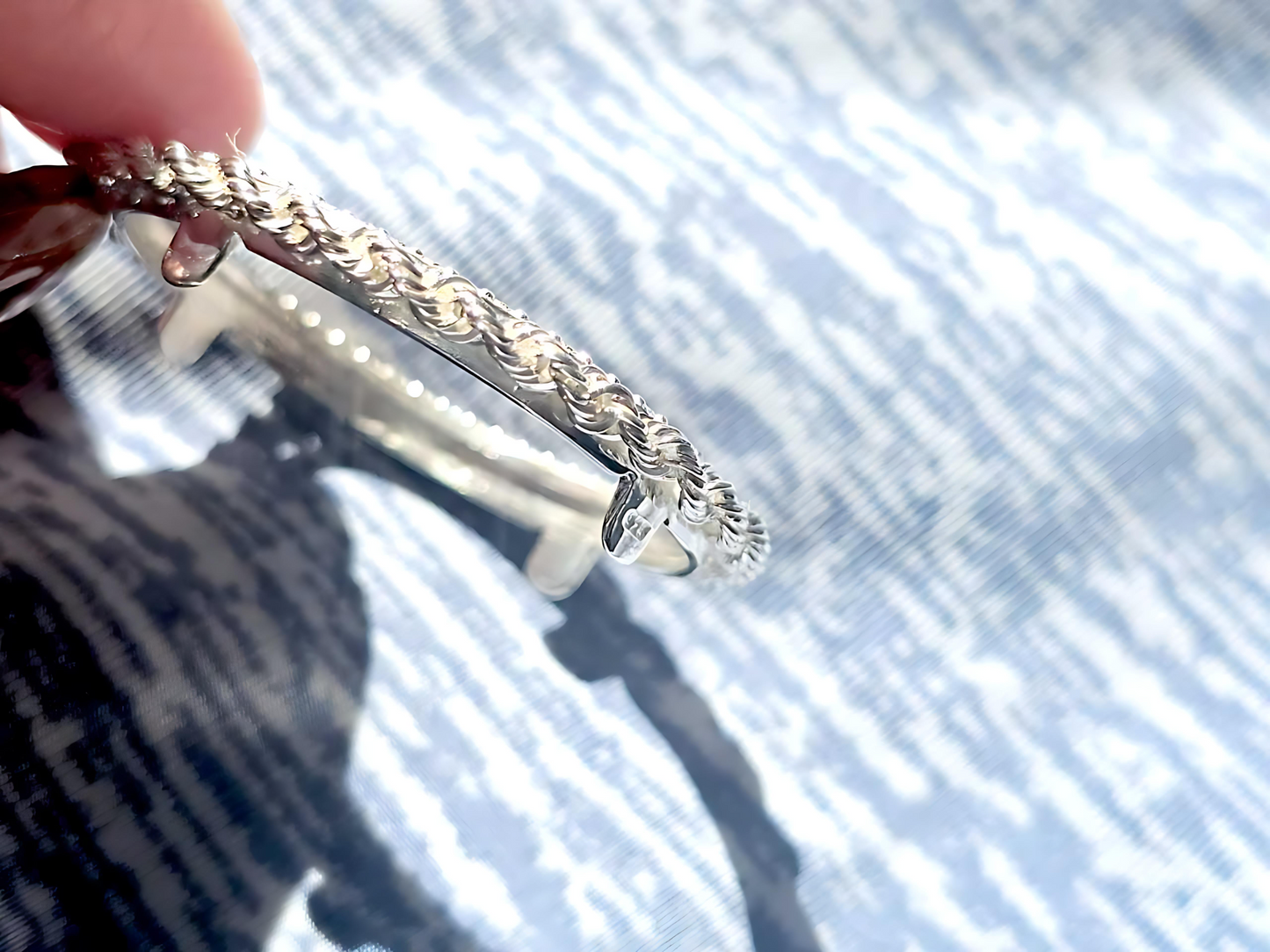 925 Sterling Silver Prong Back Illusion Rope Bezel for 26mm Susan B Anthony Dollar Coin