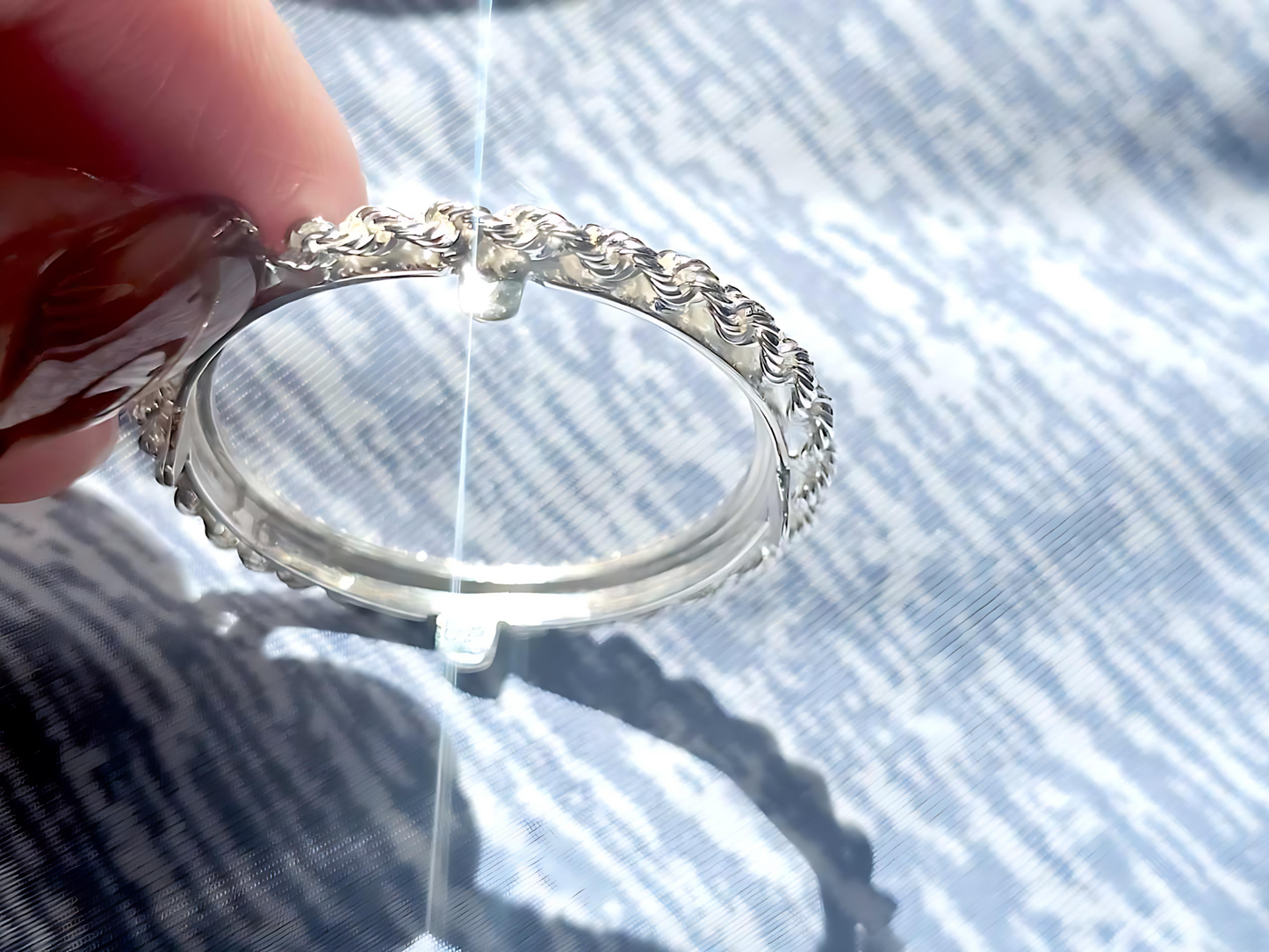 925 Sterling Silver Prong Back Illusion Rope Bezel for 26mm Susan B Anthony Dollar Coin