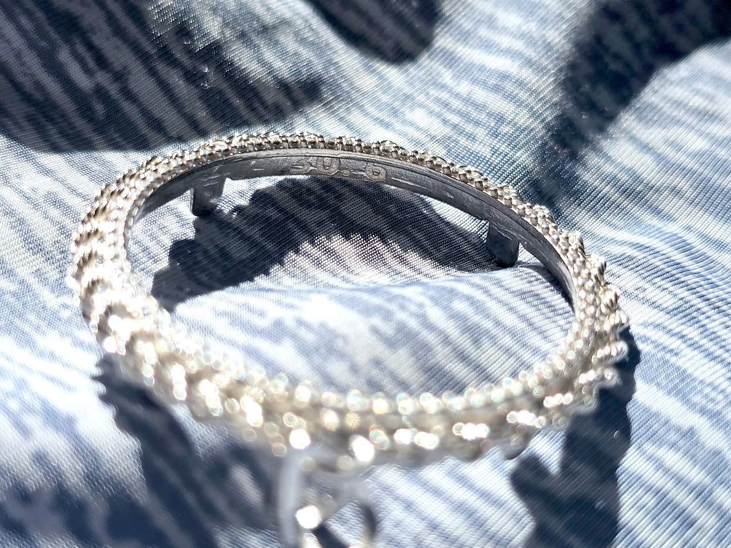 925 Sterling Silver Prong Back Illusion Rope Bezel for 30mm Half Dollar 50 Cents Coins