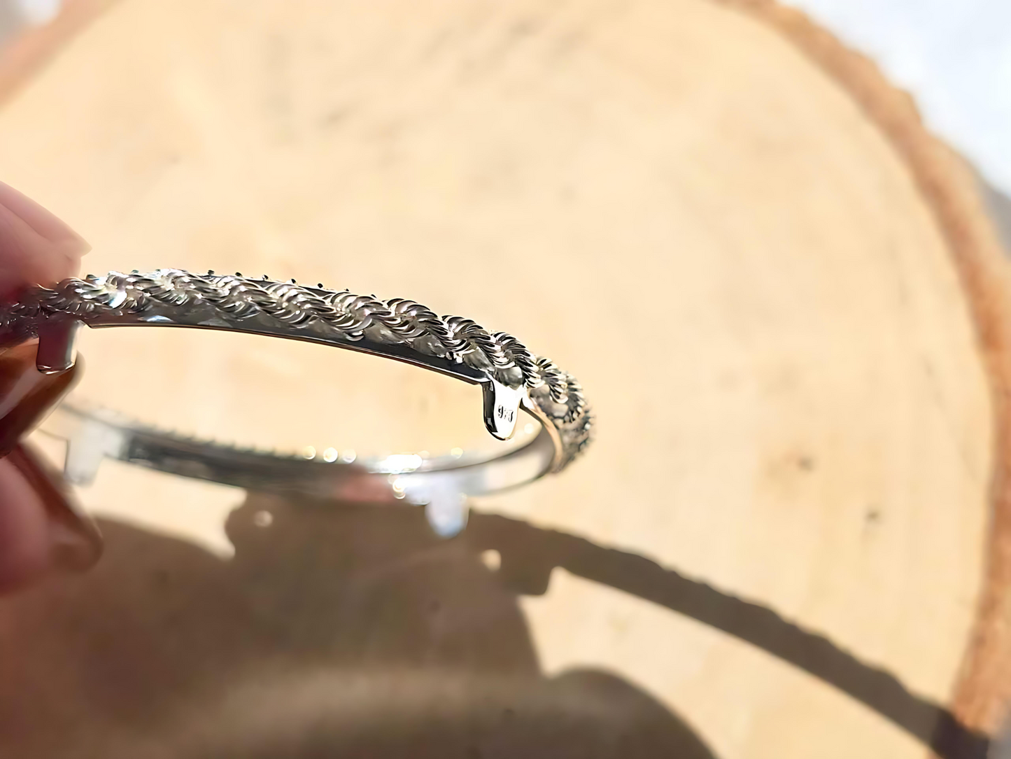 925 Sterling Silver Prong Back Illusion Rope Bezel for 34mm Mexican 1 Peso Coins