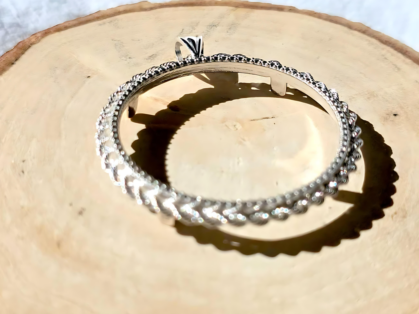 925 Sterling Silver Prong Back Illusion Rope Bezel for 36mm Coins