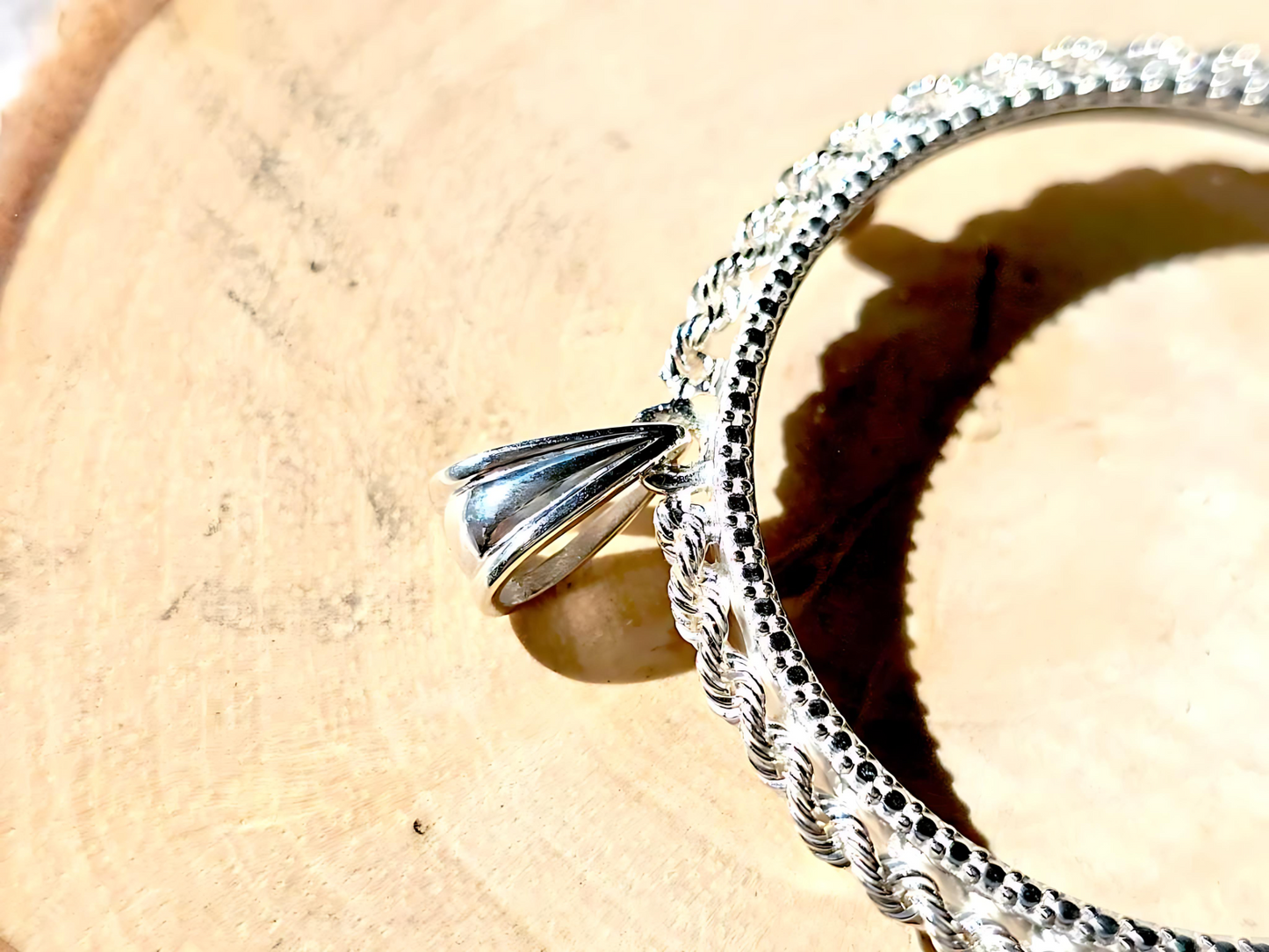 925 Sterling Silver Prong Back Illusion Rope Bezel for 36mm Coins