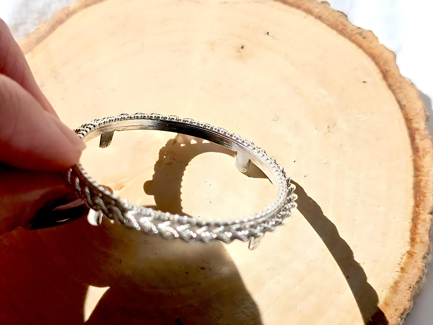 925 Sterling Silver Prong Back Illusion Rope Bezel for 36mm Coins