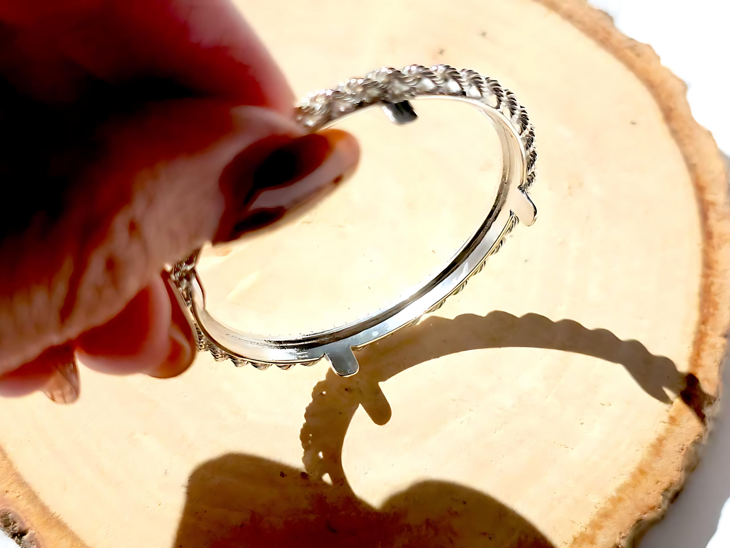 925 Sterling Silver Prong Back Illusion Rope Bezel for 36mm Coins