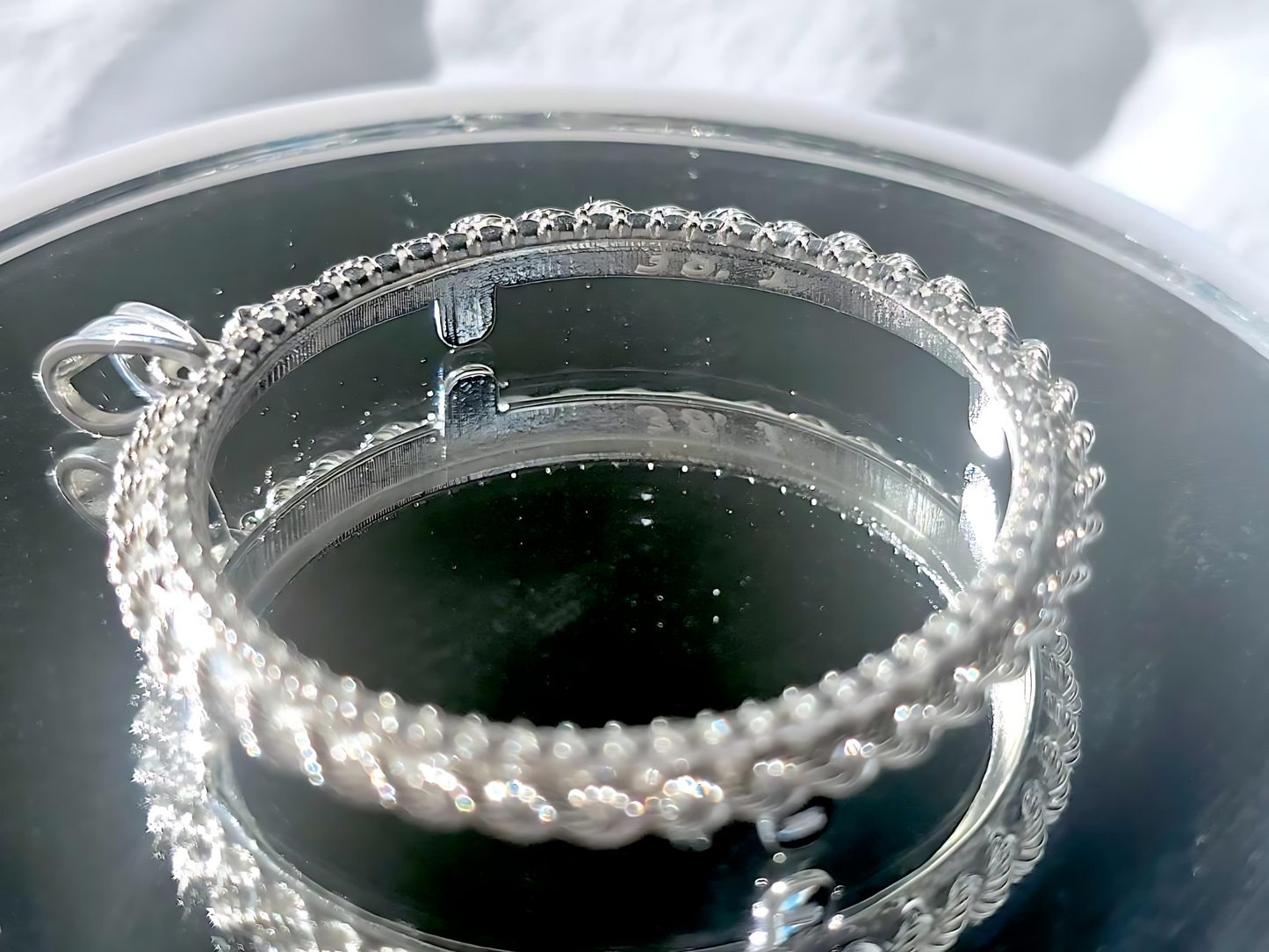 925 Sterling Silver Prong Back Illusion Rope Bezel for 38mm 1 Dollar Coins