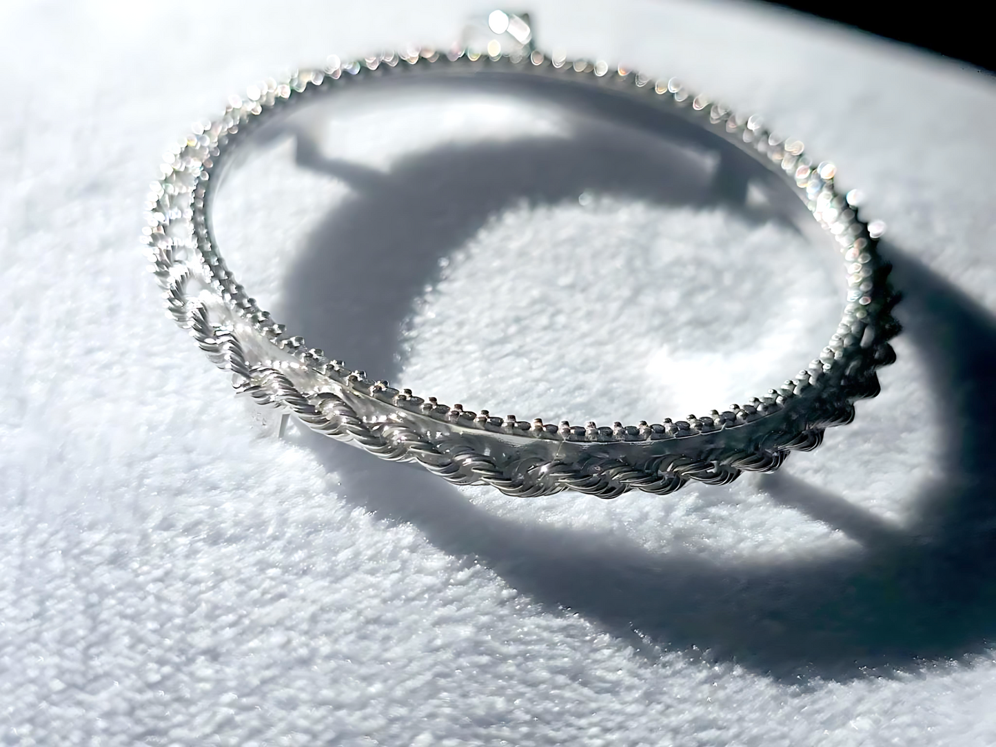 925 Sterling Silver Prong Back Illusion Rope Bezel for 39mm Coins Mexican Cien Pesos