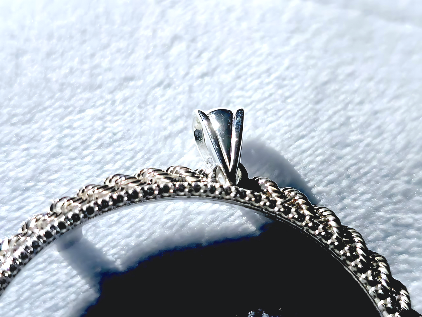 925 Sterling Silver Prong Back Illusion Rope Bezel for 39mm Coins Mexican Cien Pesos