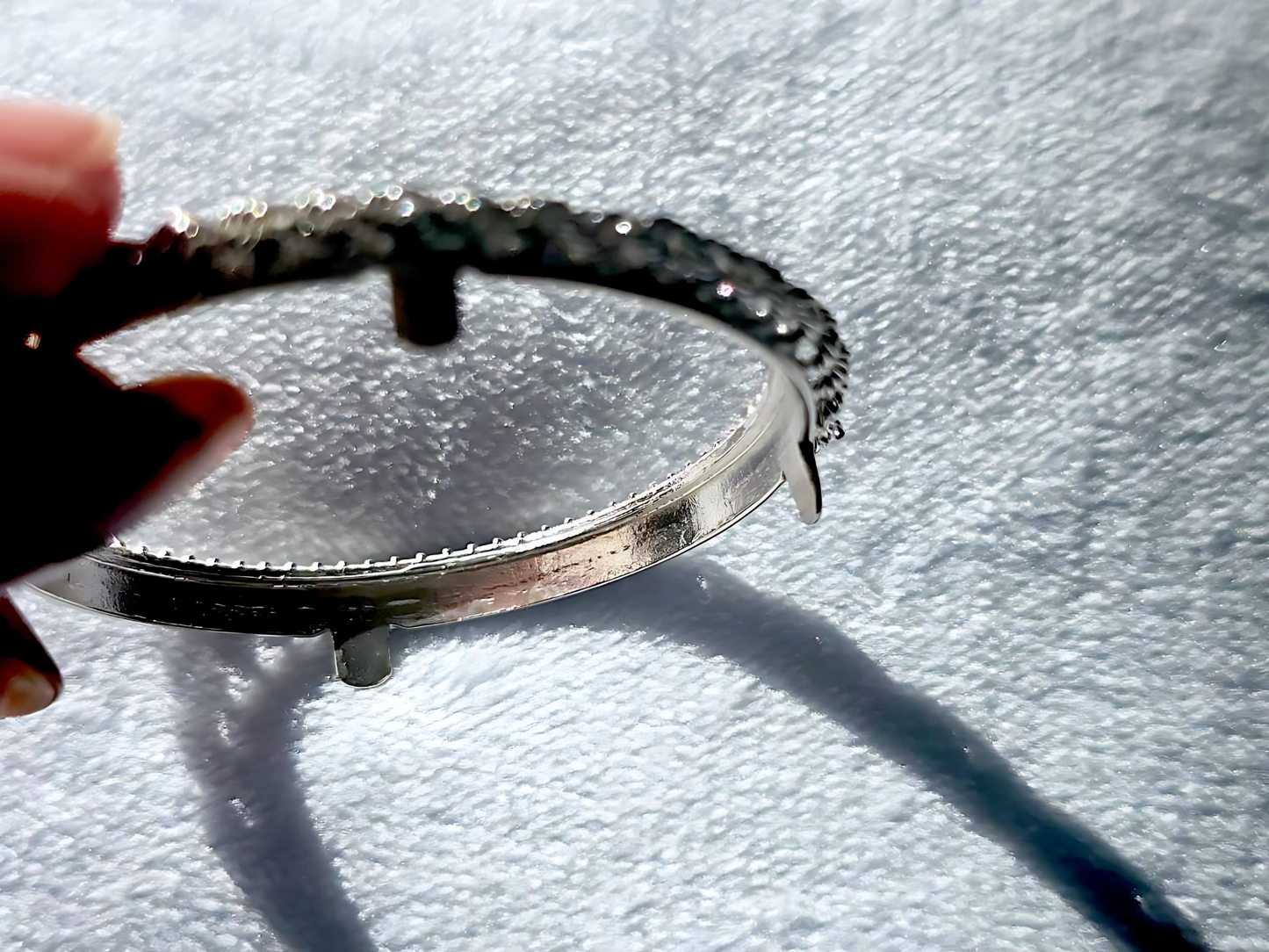 925 Sterling Silver Prong Back Illusion Rope Bezel for 39mm Coins Mexican Cien Pesos