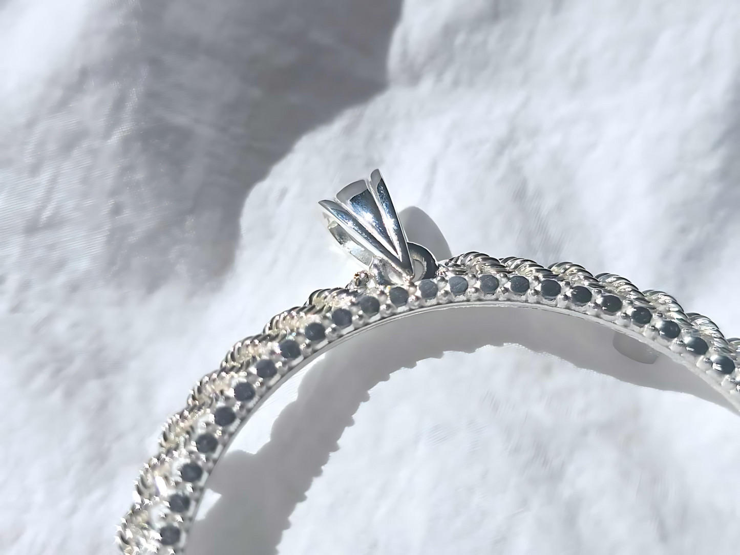 925 Sterling Silver Prong Back Illusion Rope Bezel for 41mm 1 oz Coins