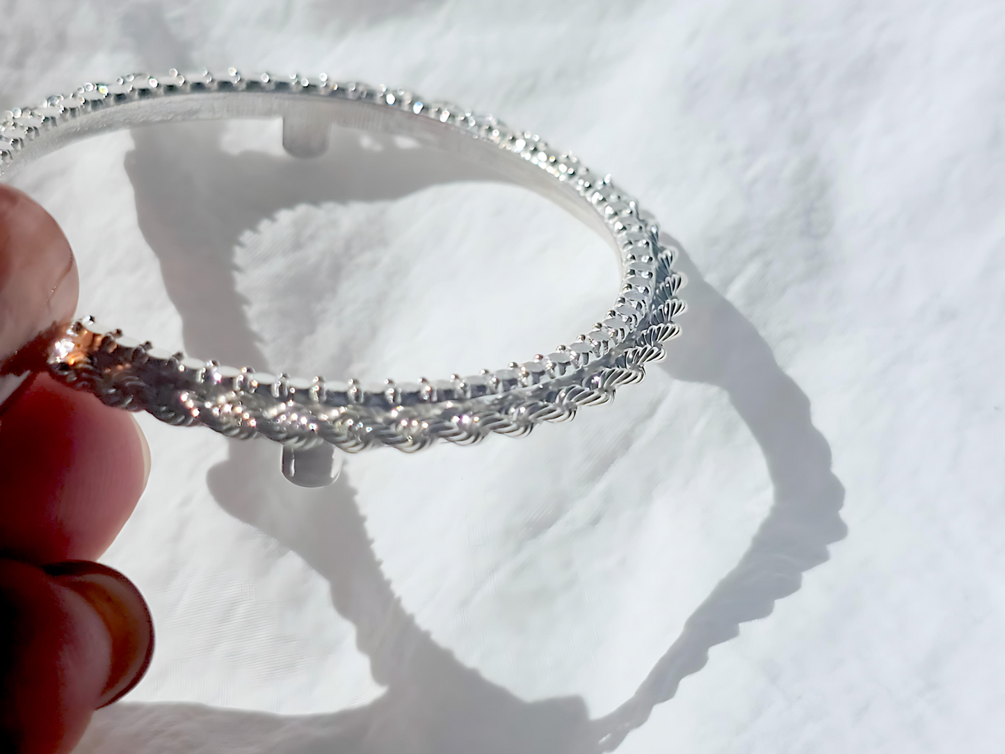 925 Sterling Silver Prong Back Illusion Rope Bezel for 41mm 1 oz Coins