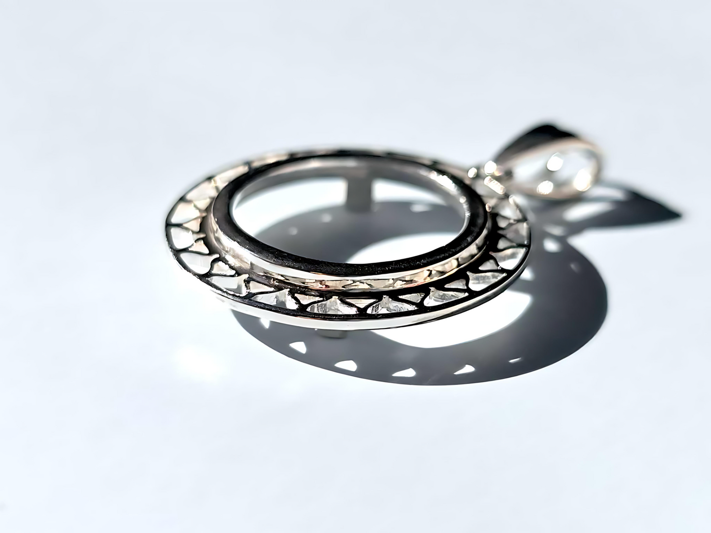 925 Sterling Silver Prong Back Filigree Edge Bezel for 18mm Dime 10 Cent Coins