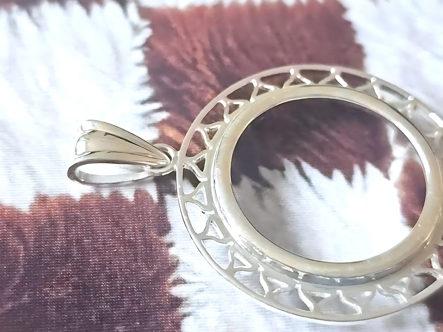 925 Sterling Silver Prong Back Filigree Edge Bezel for 22mm Nickel 5 Cent Coins