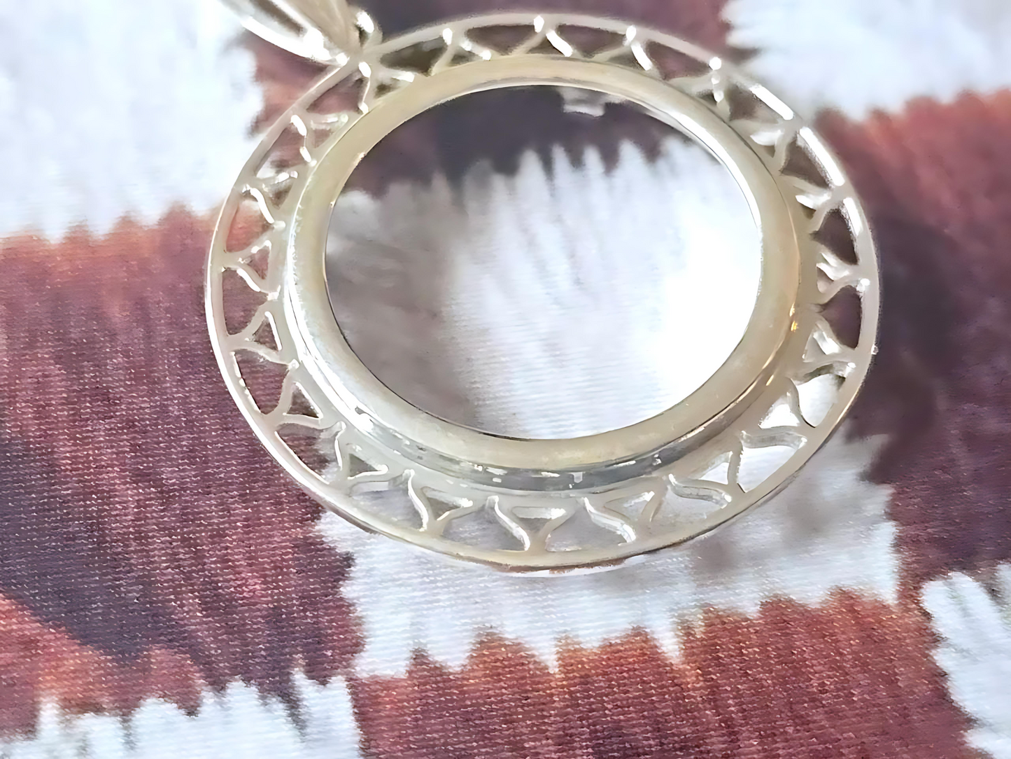 925 Sterling Silver Prong Back Filigree Edge Bezel for 22mm Nickel 5 Cent Coins