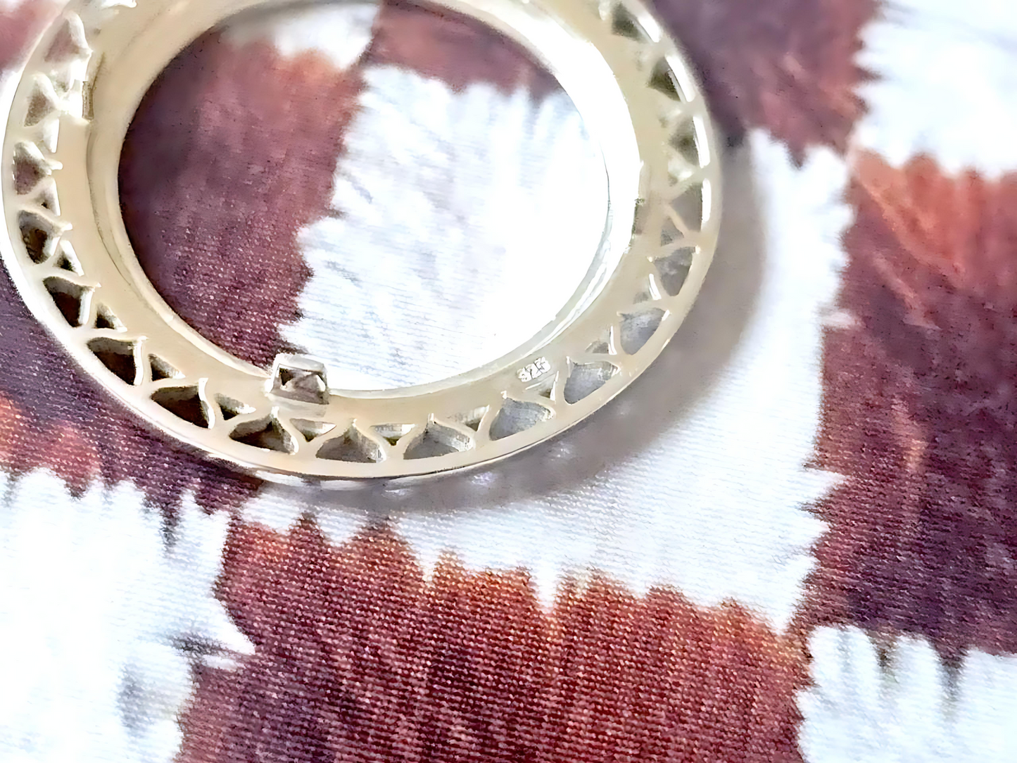 925 Sterling Silver Prong Back Filigree Edge Bezel for 24mm Quarter 25Cent Coins