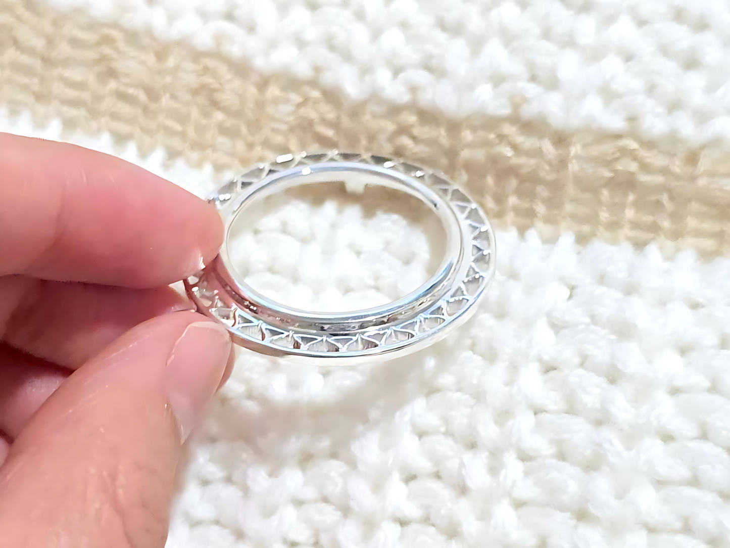 925 Sterling Silver Prong Back Filigree Edge Bezel for 26mm Coins