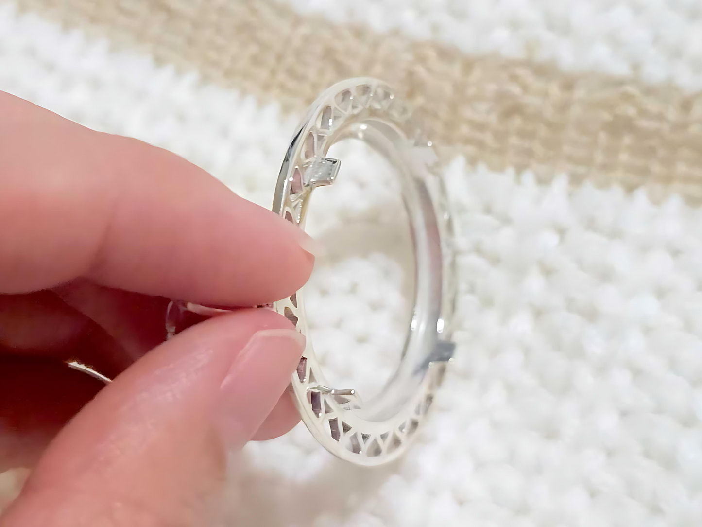 925 Sterling Silver Prong Back Filigree Edge Bezel for 30mm 50 Cent Coins