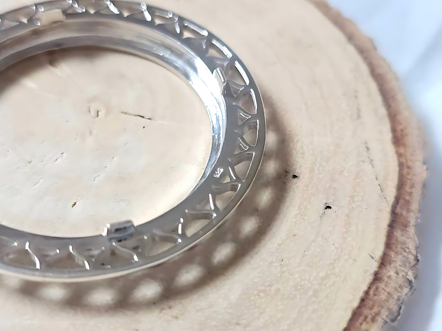 925 Sterling Silver Prong Back Filigree Edge Bezel for 36mm Coins