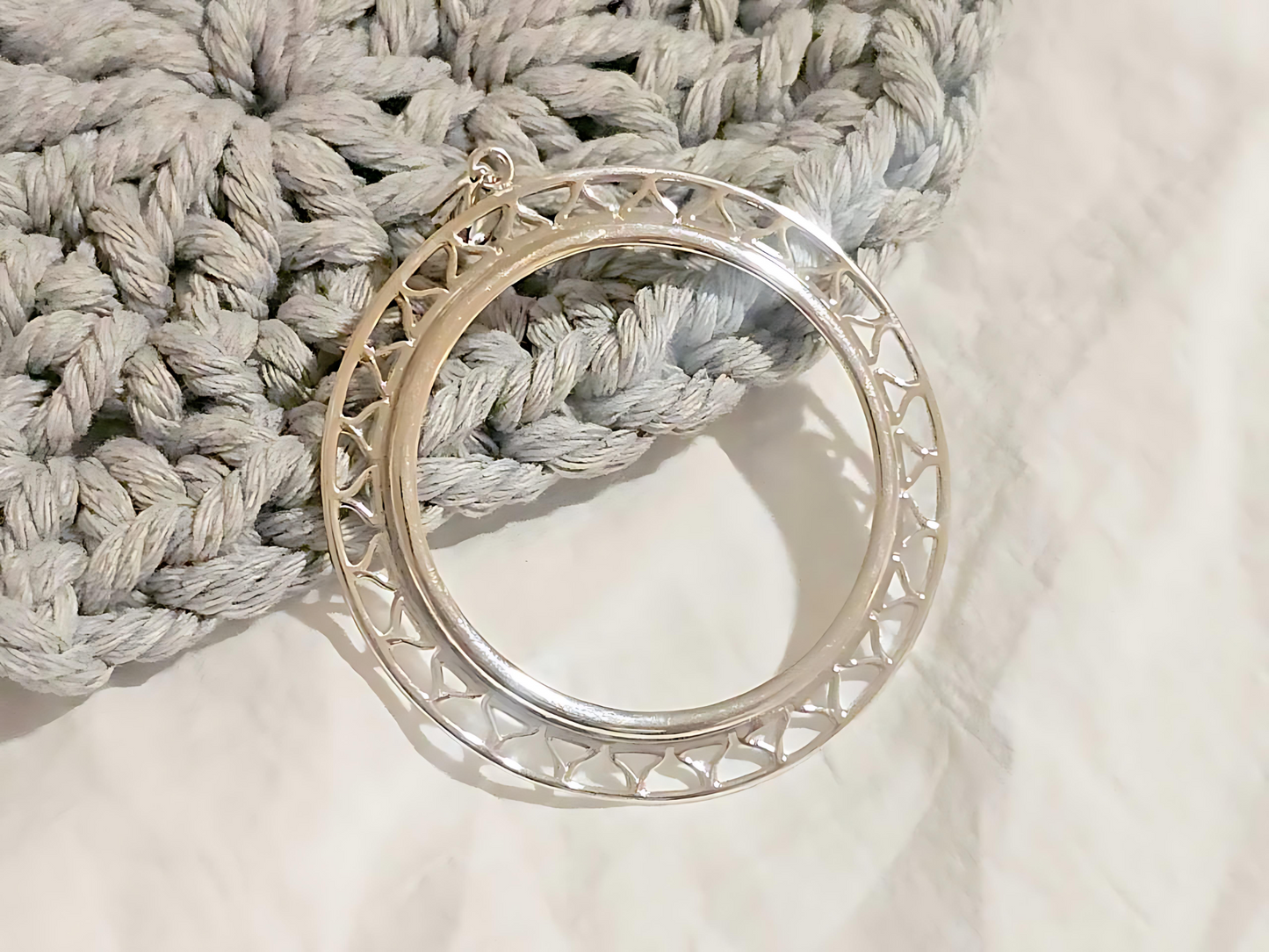 925 Sterling Silver Prong Back Filigree Edge Bezel for 38mm 1 Dollar Coins