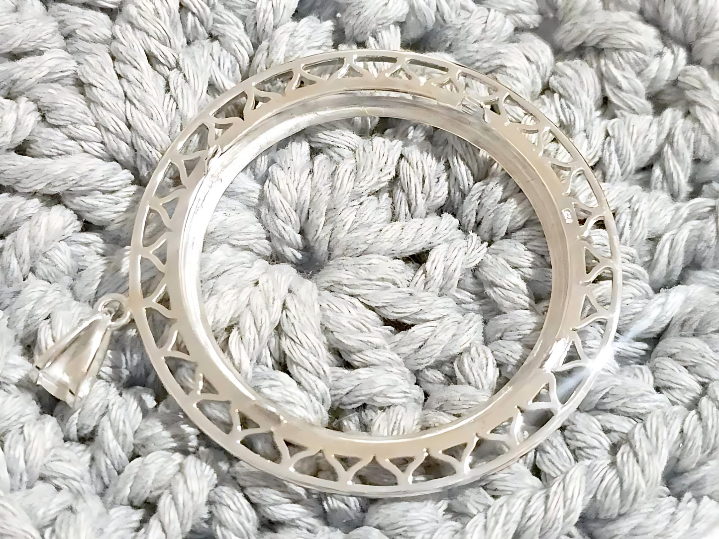 925 Sterling Silver Prong Back Filigree Edge Bezel for 38mm 1 Dollar Coins