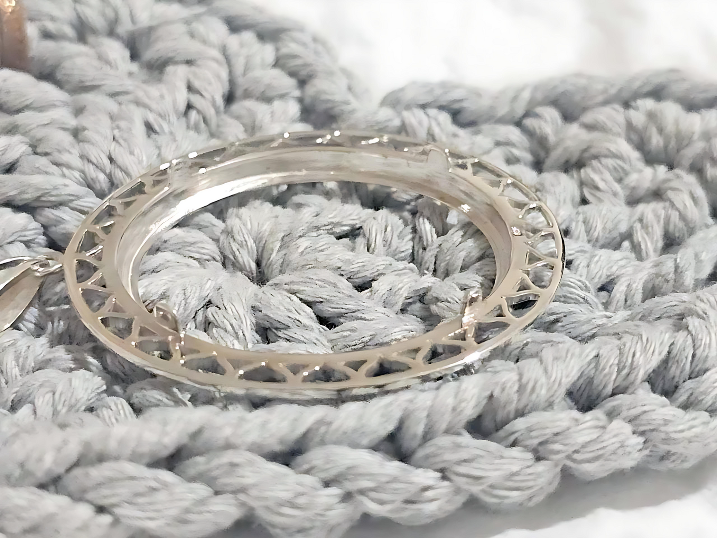 925 Sterling Silver Prong Back Filigree Edge Bezel for 38mm 1 Dollar Coins