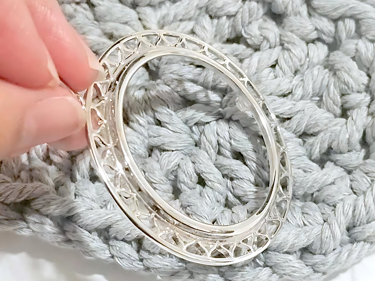 925 Sterling Silver Prong Back Filigree Edge Bezel for 38mm 1 Dollar Coins