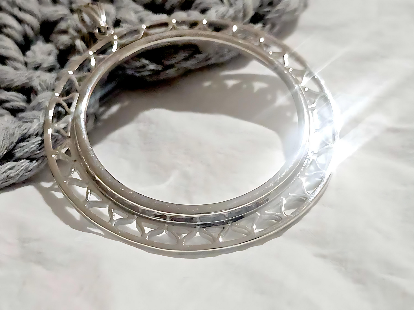 925 Sterling Silver Prong Back Filigree Edge Bezel for 39mm 1oz Coins