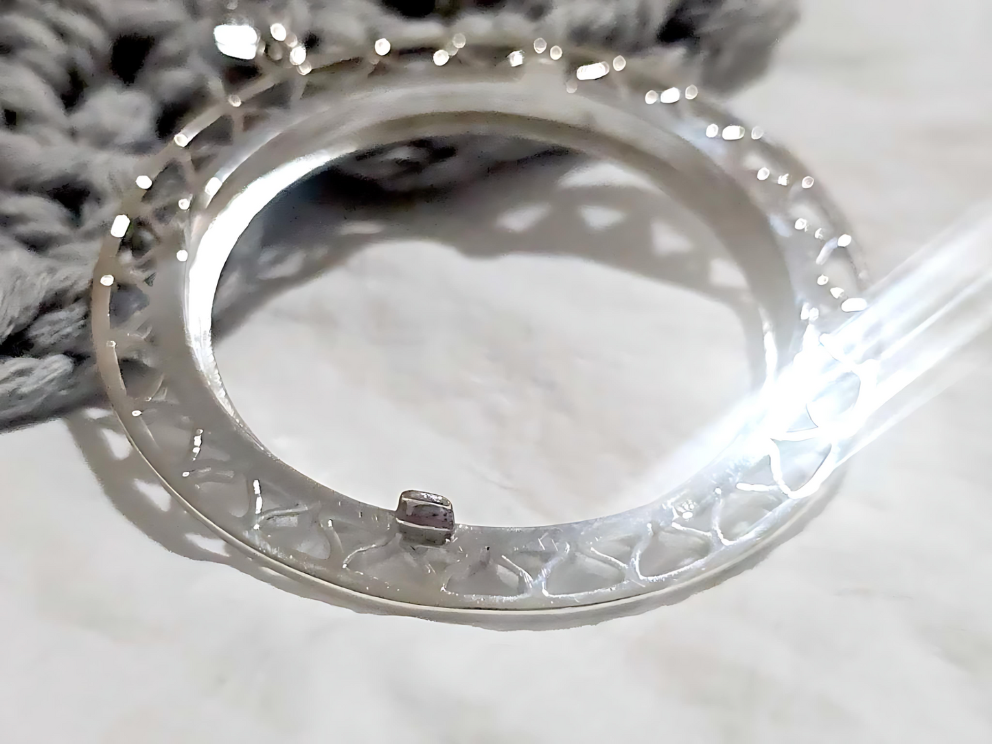 925 Sterling Silver Prong Back Filigree Edge Bezel for 39mm 1oz Coins