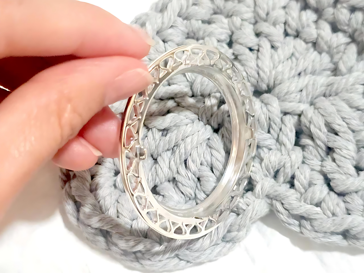 925 Sterling Silver Prong Back Filigree Edge Bezel for 39mm 1oz Coins