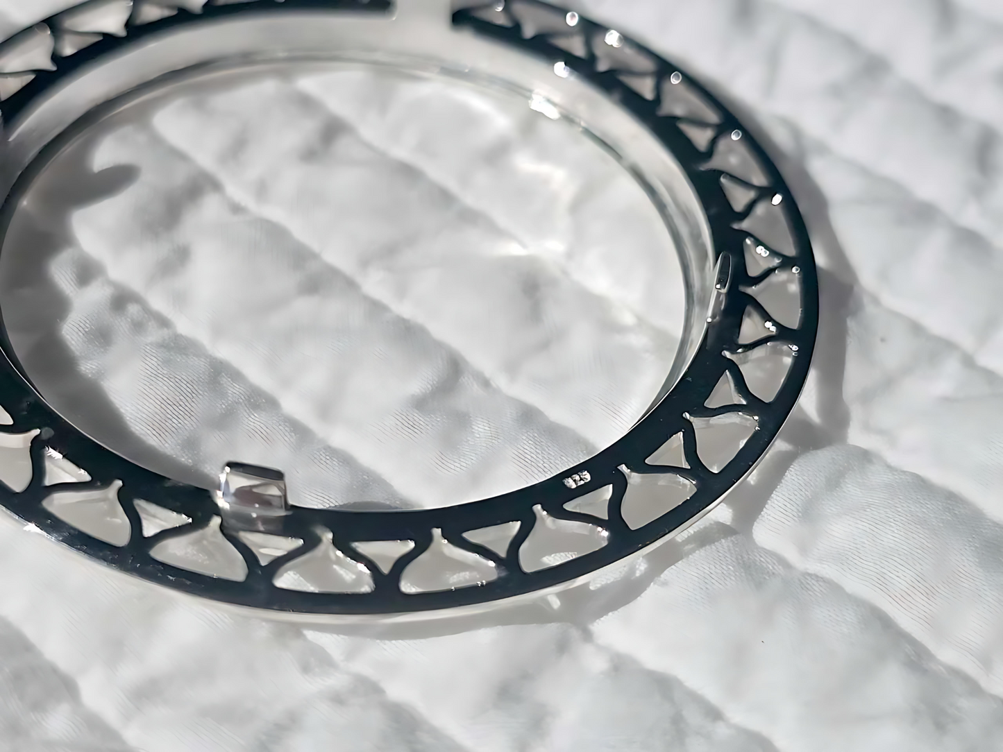 925 Sterling Silver Prong Back Filigree Edge Bezel for 41mm 1 oz Coins