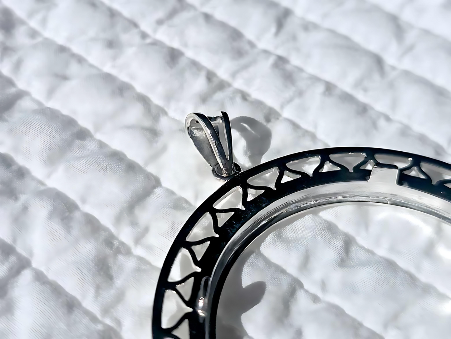 925 Sterling Silver Prong Back Filigree Edge Bezel for 41mm 1 oz Coins