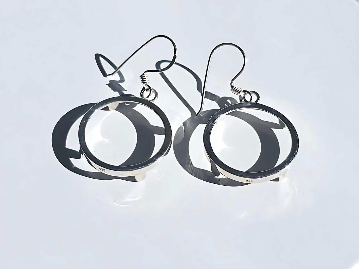 925 Sterling Silver Prong Back Simple Bezel Earring for 18mm Dime 10 Cent Coins