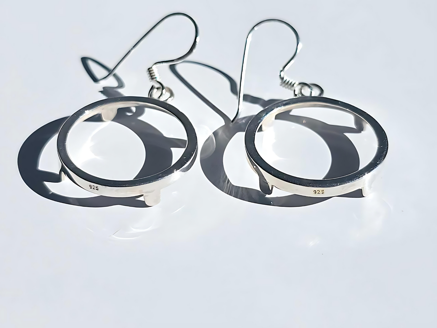 925 Sterling Silver Prong Back Simple Bezel Earring for 18mm Dime 10 Cent Coins