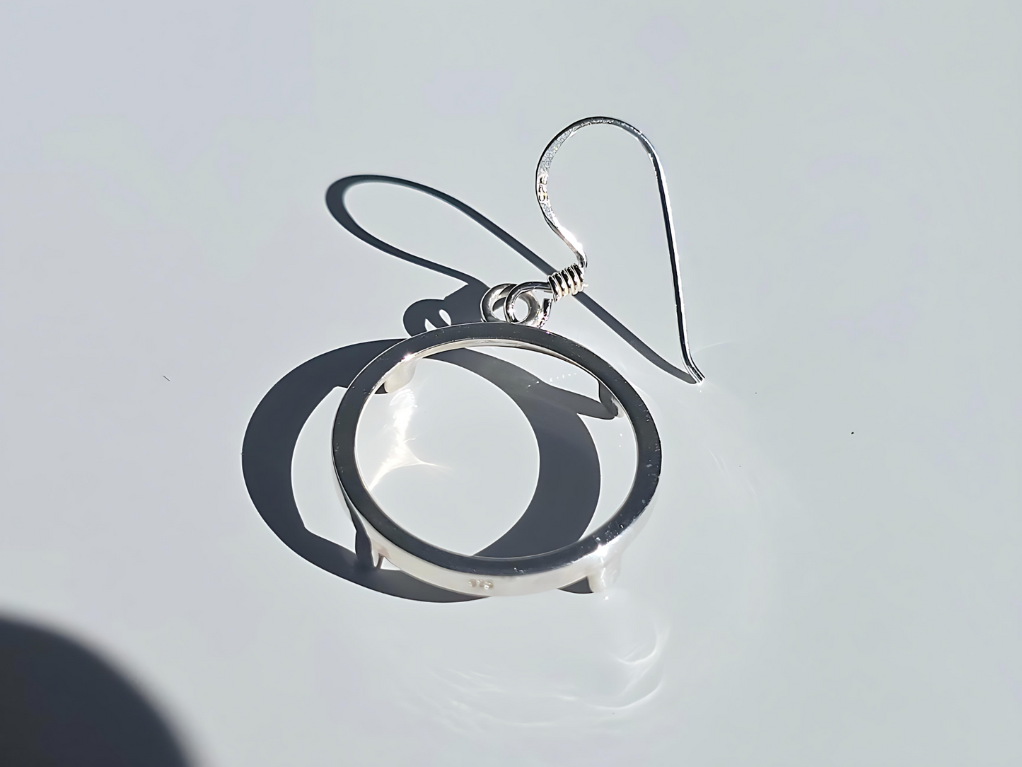 925 Sterling Silver Prong Back Simple Bezel Earring for 18mm Dime 10 Cent Coins