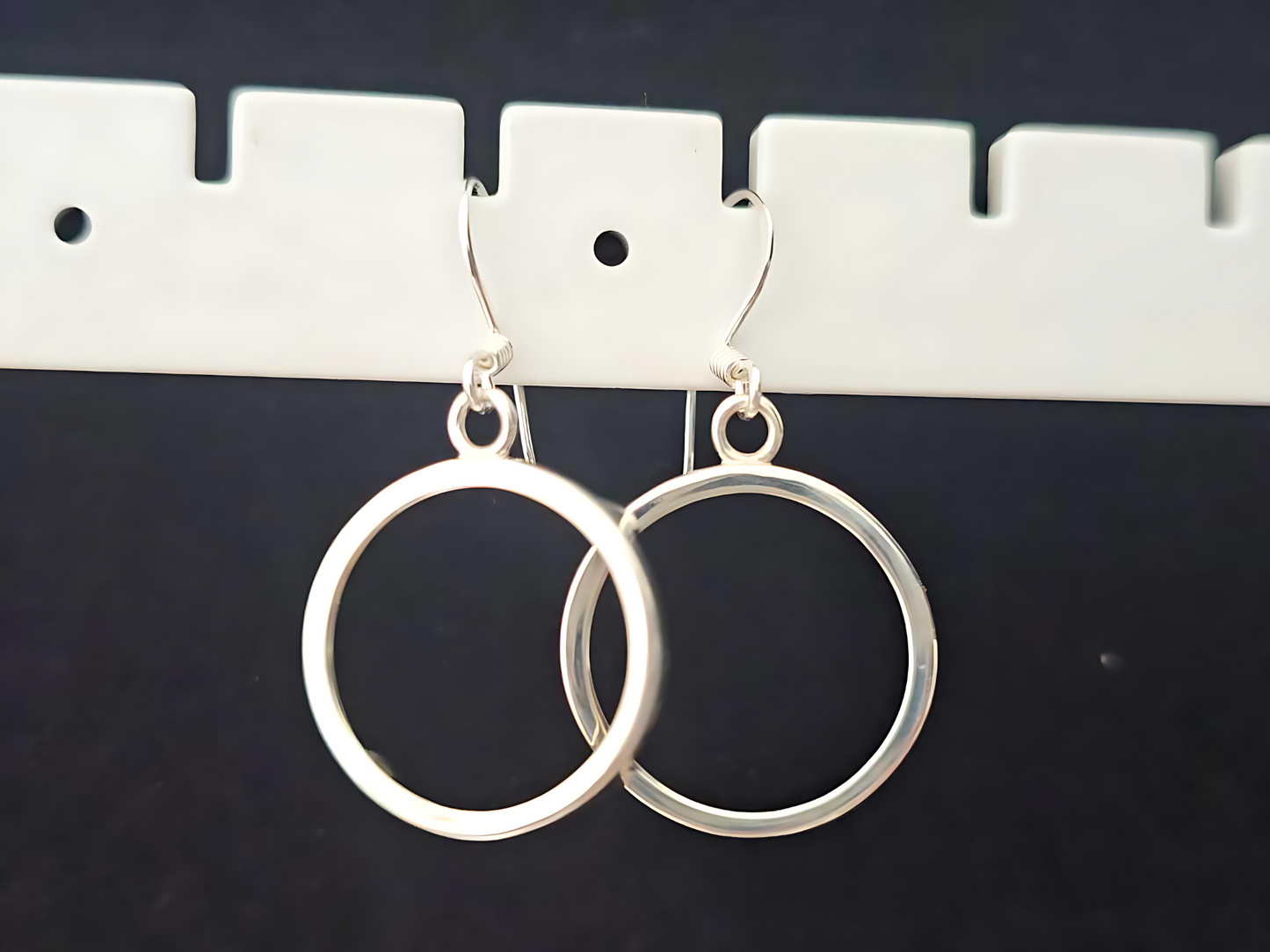 925 Sterling Silver Prong Back Simple Bezel Earring for 18mm Dime 10 Cent Coins