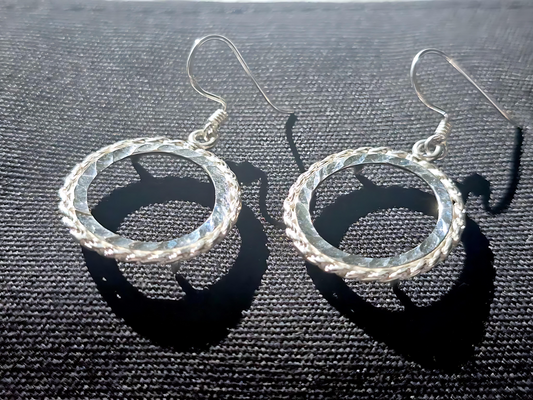 925 Sterling Silver Prong Back Rope Edge DC Bezel Earring for 18mm Dime 10Cent Coins