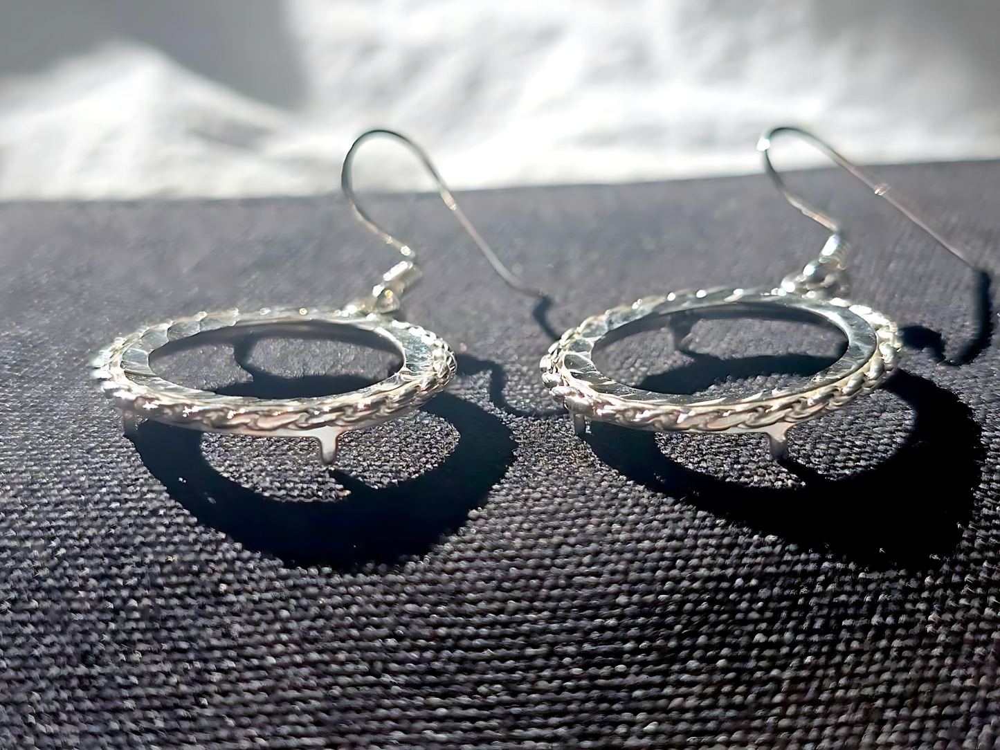 925 Sterling Silver Prong Back Rope Edge DC Bezel Earring for 18mm Dime 10Cent Coins