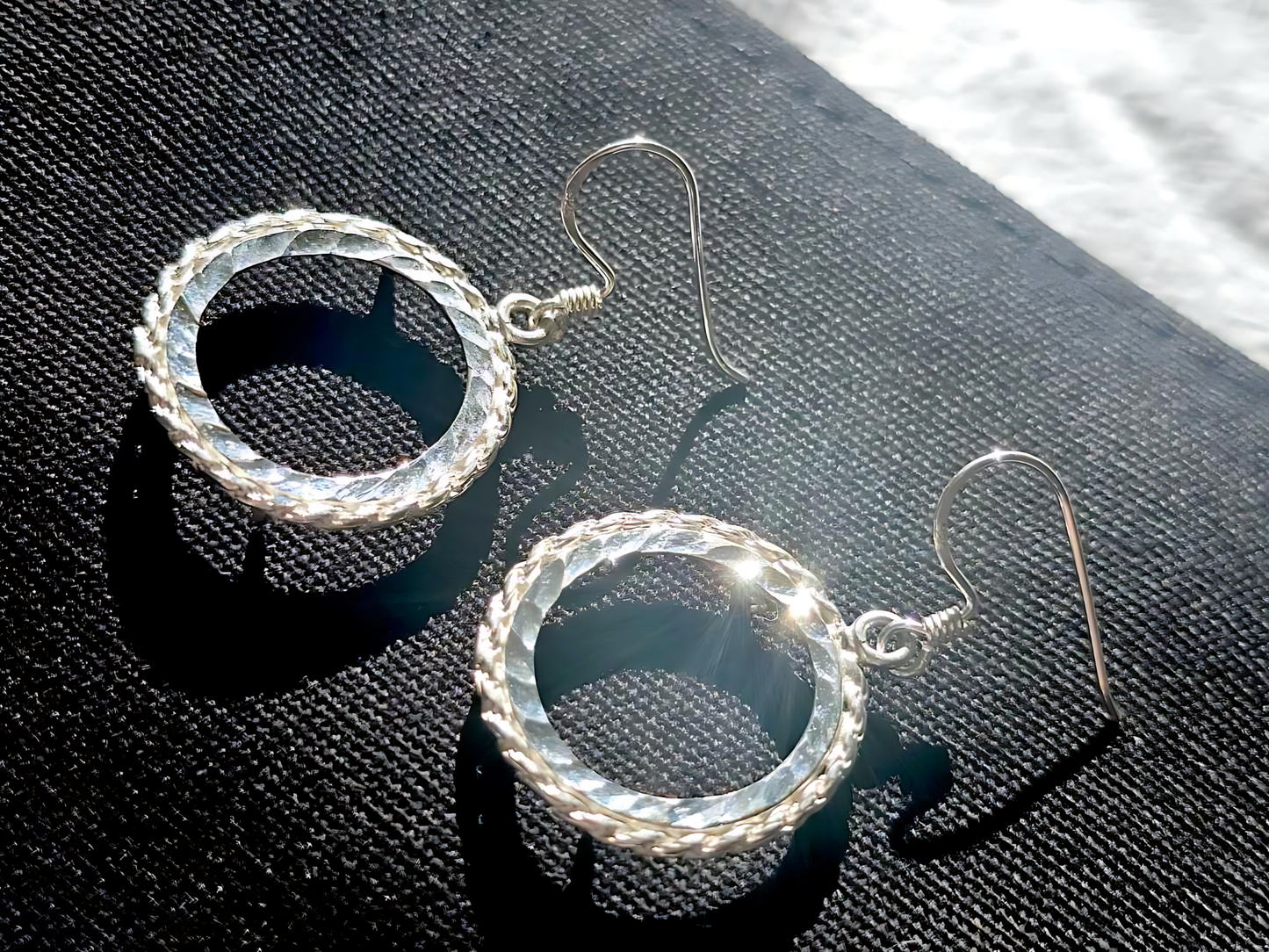 925 Sterling Silver Prong Back Rope Edge DC Bezel Earring for 18mm Dime 10Cent Coins