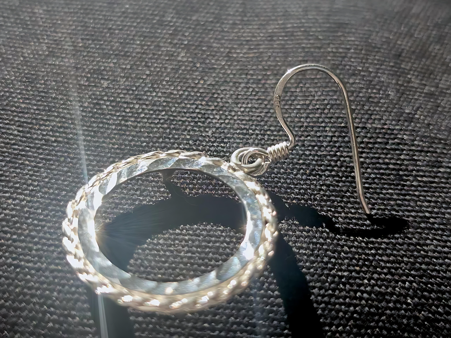 925 Sterling Silver Prong Back Rope Edge DC Bezel Earring for 18mm Dime 10Cent Coins