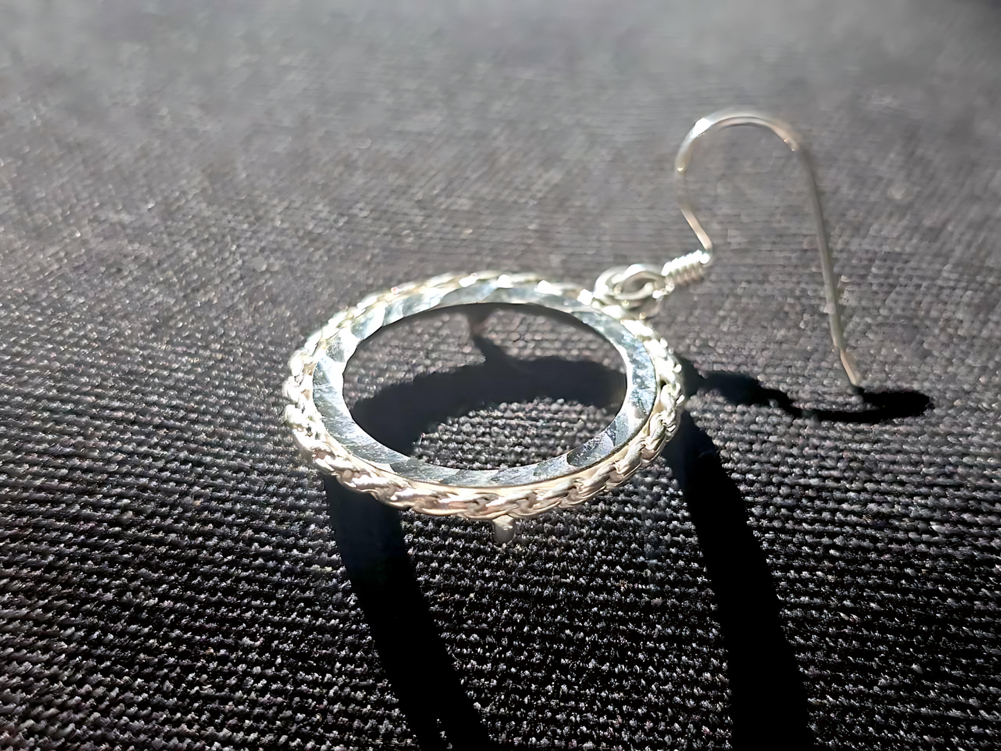 925 Sterling Silver Prong Back Rope Edge DC Bezel Earring for 18mm Dime 10Cent Coins